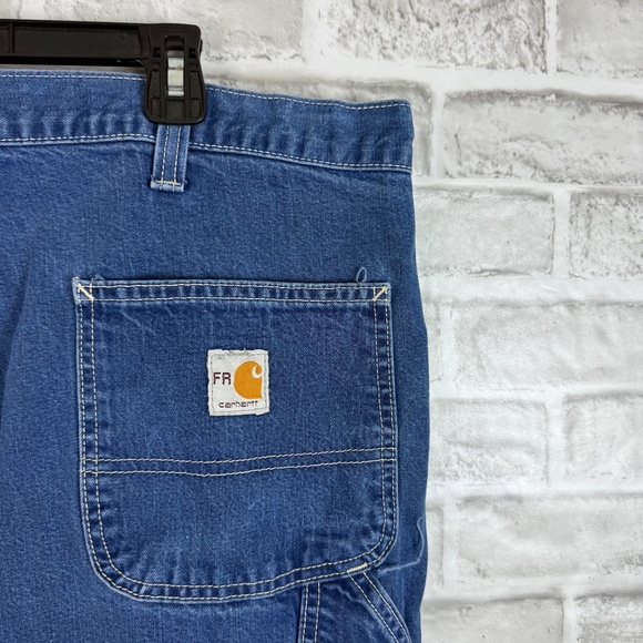 Carhartt FR Flame Resistant Dark Wash Denim Carpenter Pockets Jeans Mens 44 x 30 - Picture 6 of 13